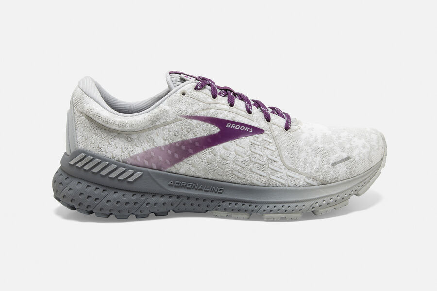 Brooks Adrenaline GTS 21 Road Running Shoes Womens - White/Purple - TACLS-7890